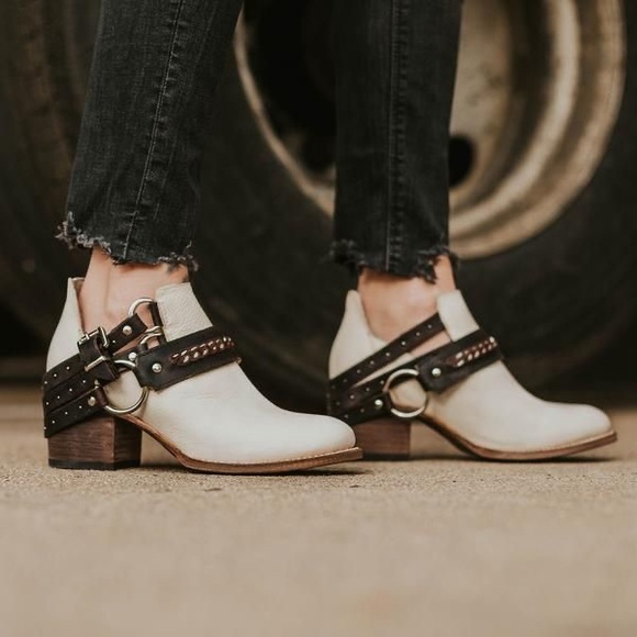 Freebird by Steven Shoes - Freebird by Steven Cream and Brown Ankle Boots